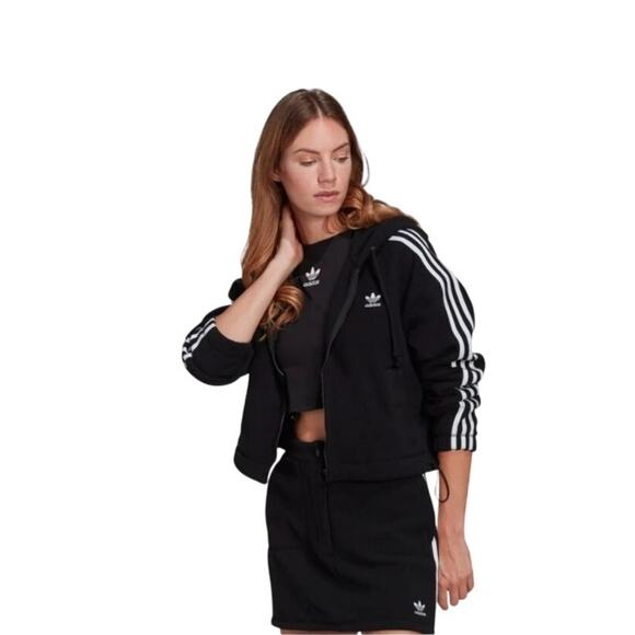 New Adilenium short full zip Adidas cropped hoodie size M - Picture 1 of 6